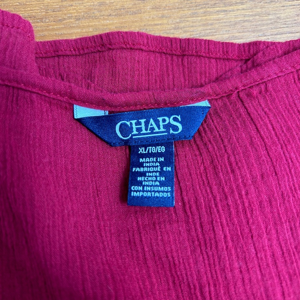 Pretty Red Flowy Long Sleeve Top - Picture 6 of 7